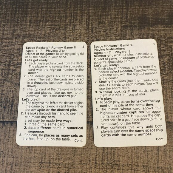 Vintage Space Rockets Card Game 1983 Complete In Rough Condition - Picture 5 of 16